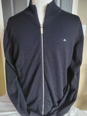 Mens J.Lindeberg Cardigan Full Zip Size XL Black